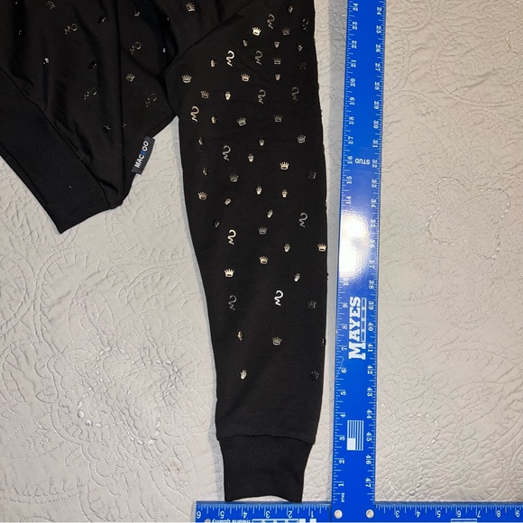 MACEOO Crew Neck Sweatshirt Embroidered Embellished Skull Snake Metal - Picture 10 of 11